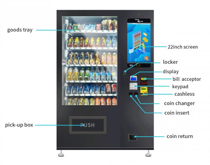 フレームの軽食に金属をかぶせ、機械、食糧自動販売機337-662kg容量を飲んで下さい