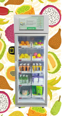 新鮮な果物の冷却装置のタッチ画面が付いている野菜農産物の自動販売機