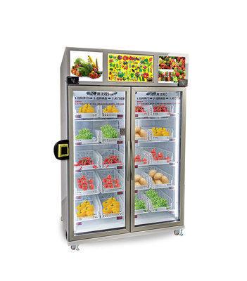 卵のミルク開いた冷却装置ドアが付いている野菜スマートな冷却装置自動販売機