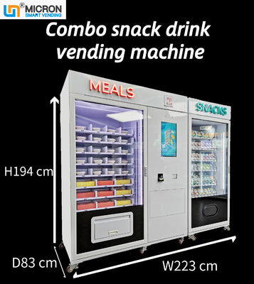 マイクロウェーブおよび冷却装置とのコンボの食事の軽食の自動販売機注文ミクロンのスマートな販売