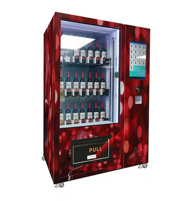 ガラスのボトルで酒類ビールワインのリフト年齢確認を備えた商用コクテルの自動販売機