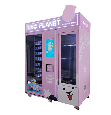 662の容量二重緩和されたガラス ドアが付いている幸運な箱のおもちゃの自動販売機