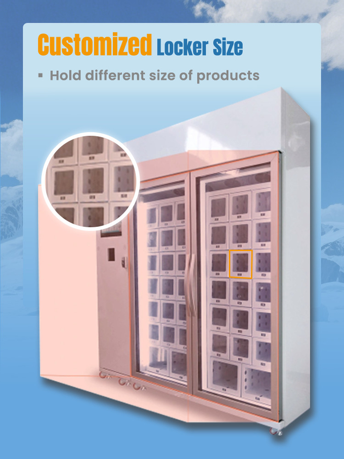 Frozen Locker Vending Machine With Efficient R290 Refrigerant -22℃~20℃ For Selling Frozen Meats And Seafood